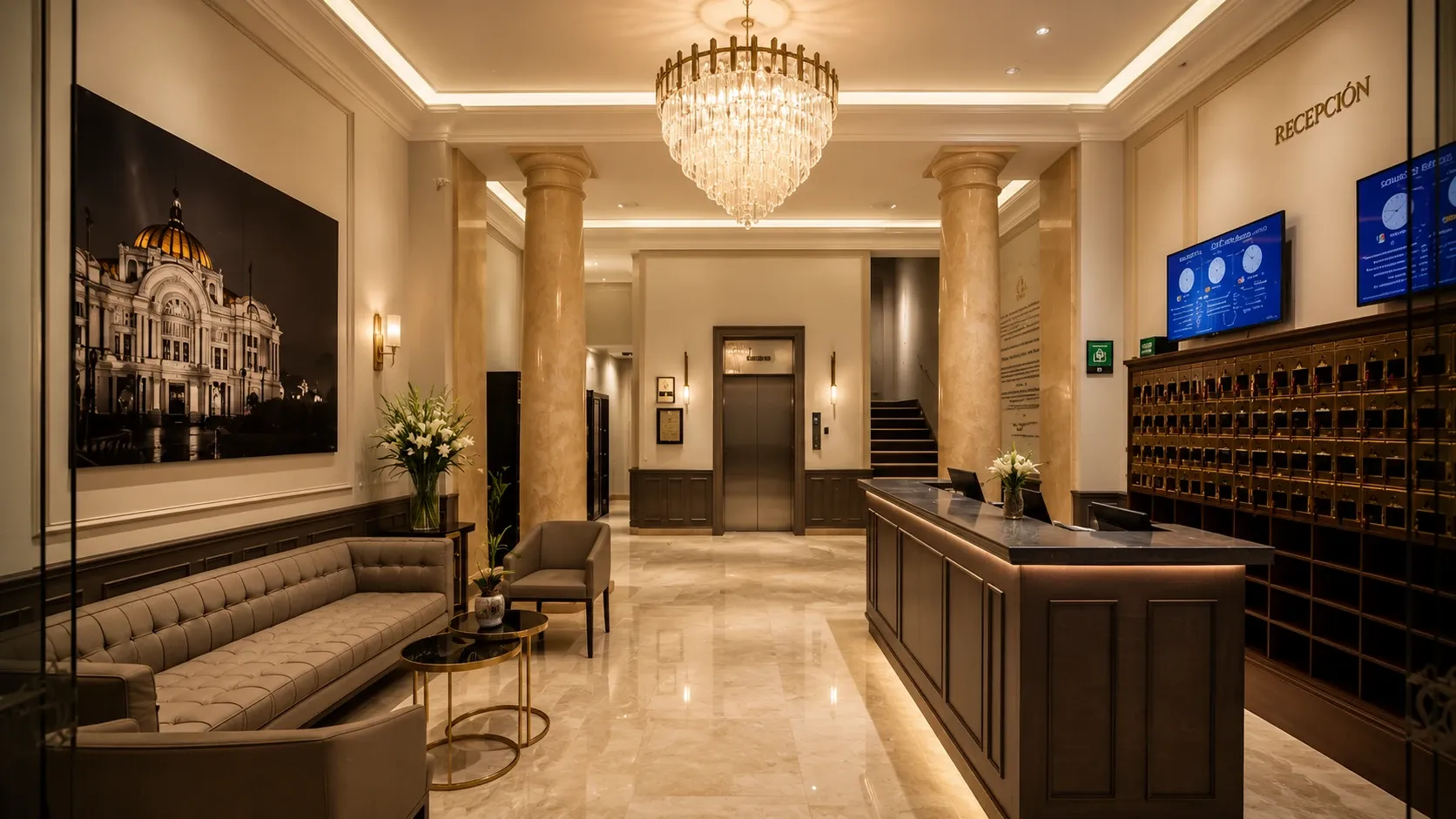 Lobby del Hotel Bellas Artes